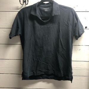 Ultra Club Womens Short Sleeve VNeck Polo Shirt Black Large